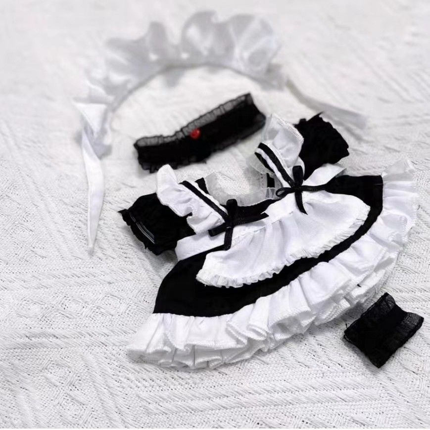 Maid Outfit  for 20 cm Plush Doll Hobby Prop