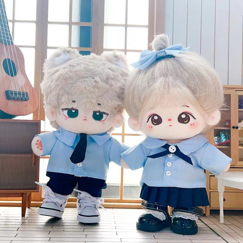 School Uniform Outfit for 20 cm Plush Doll Hobby Prop