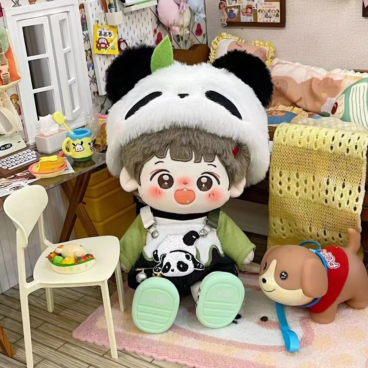 Panda Outfit for 20cm Plush Doll Hobby Prop